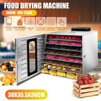 

8 Layer Commercial Professional Fruit Food Dryer Stainless Steel Food Fruit Vegetable Pet Meat Air Dryer Electric Dehydrator