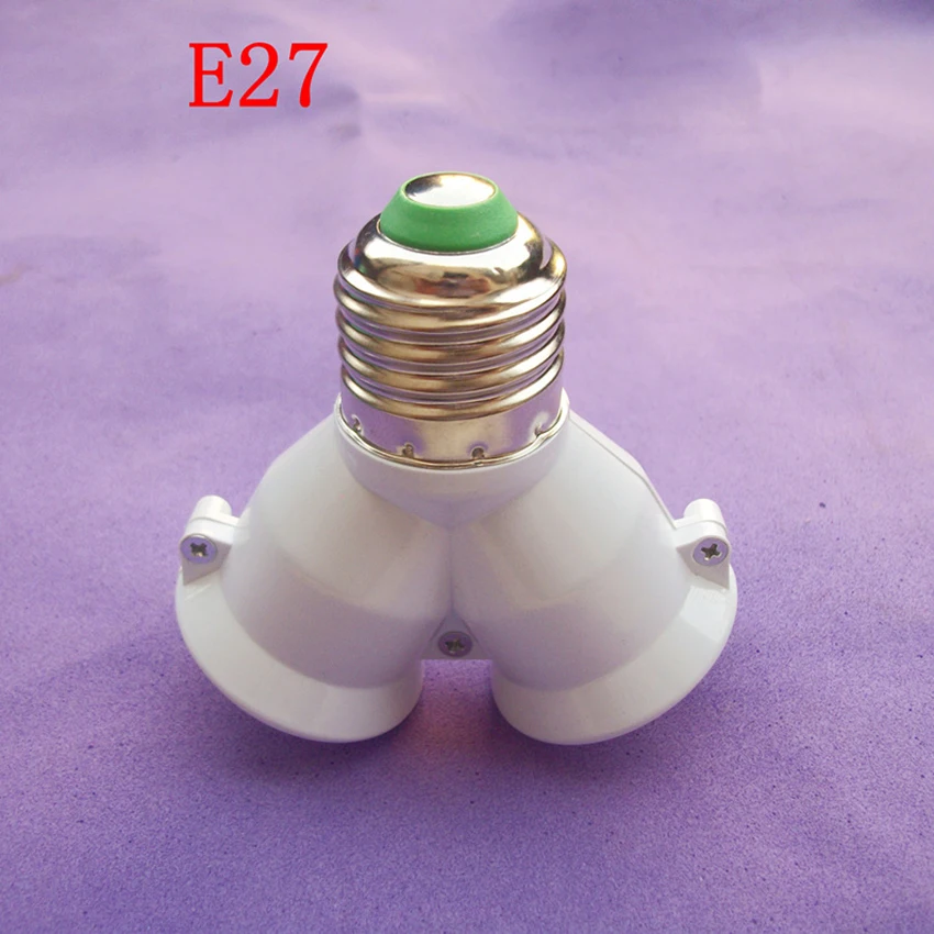 E27 1 Male to 2 Female Y Shape LED CFL Light Bulb Base Converter Adapter Splitter Lamp Holder E27 Screw Bulb Bases Extend