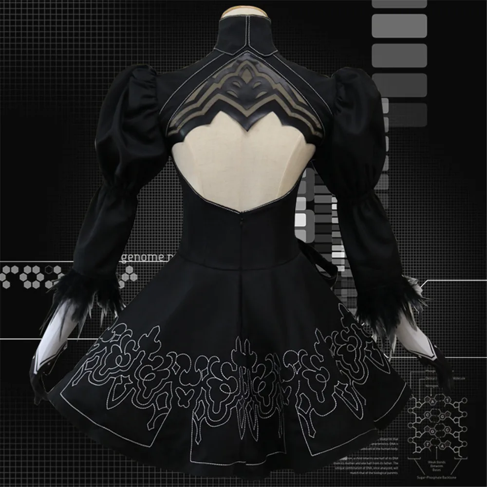 Nier Automata/костюм для косплея женщин аниме ролевая одежда игры jorha 2B маскарадное