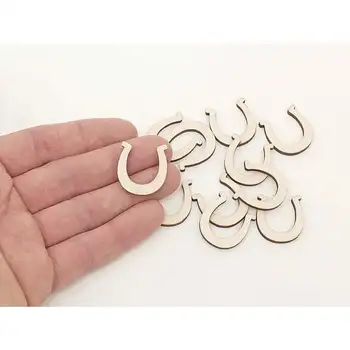 

10pcs. Wood Horseshoe Cutouts (1") Wood Blanks Symbol Shape Decoration Gift Decoupage Embellishments 1178