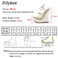 Eilyken Size 35-42 White Sandals For Women Summer Fashion Open Toe Ankle Buckle Strap Platform Wedge High Heels Dress Lady Shoes - Image 6