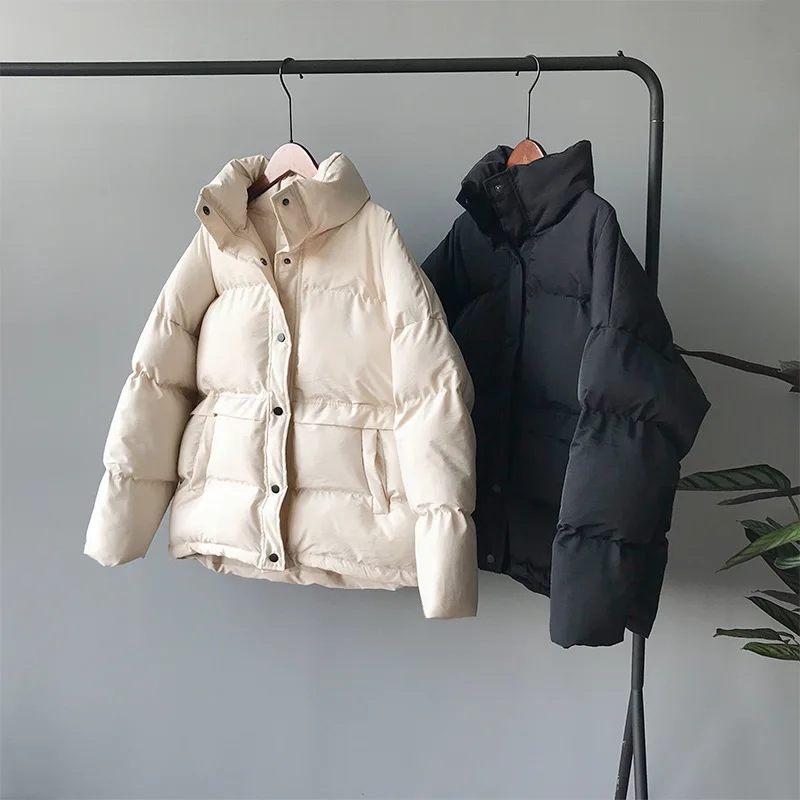 Осень и зима новая свободная хлопковая одежда с воротником для женщин теплая одежда женская куртка пальто