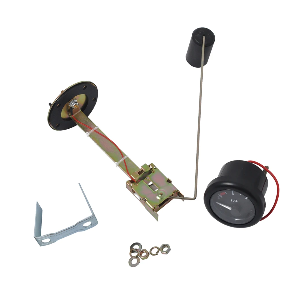 12V 52mm 2inch Boat LED Backlight E-1/2-F Fuel Gauge + 350mm Sensor