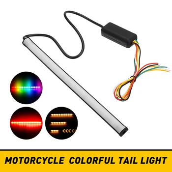 

3 Model Flexible LED Motorcycle Light Bar Strip Tail Turn Signal Tail Rear Brake Stop Bulb DRL Lamp Brake Light Colorful