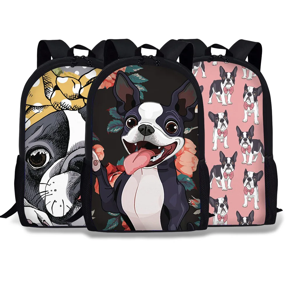 Милый яркий рюкзак с принтом собаки школьные ранцы для мальчиков и