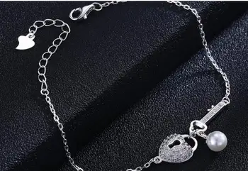 

YTF68 New S925 Silver Bracelet Women's Zircon-inlaid Heart-shaped Pearl Jewelry Bracelet