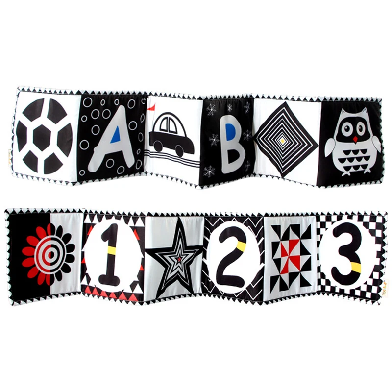 Newborn Baby Crib Toys Visual Development Toys For Babies 0 to 12 Months Black White Bed Bumper Toy Early Learning Infant