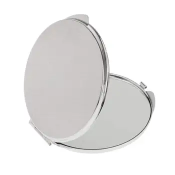 

Foldable pocket mirror Cosmetics Compact Makeup Mirror - Silver