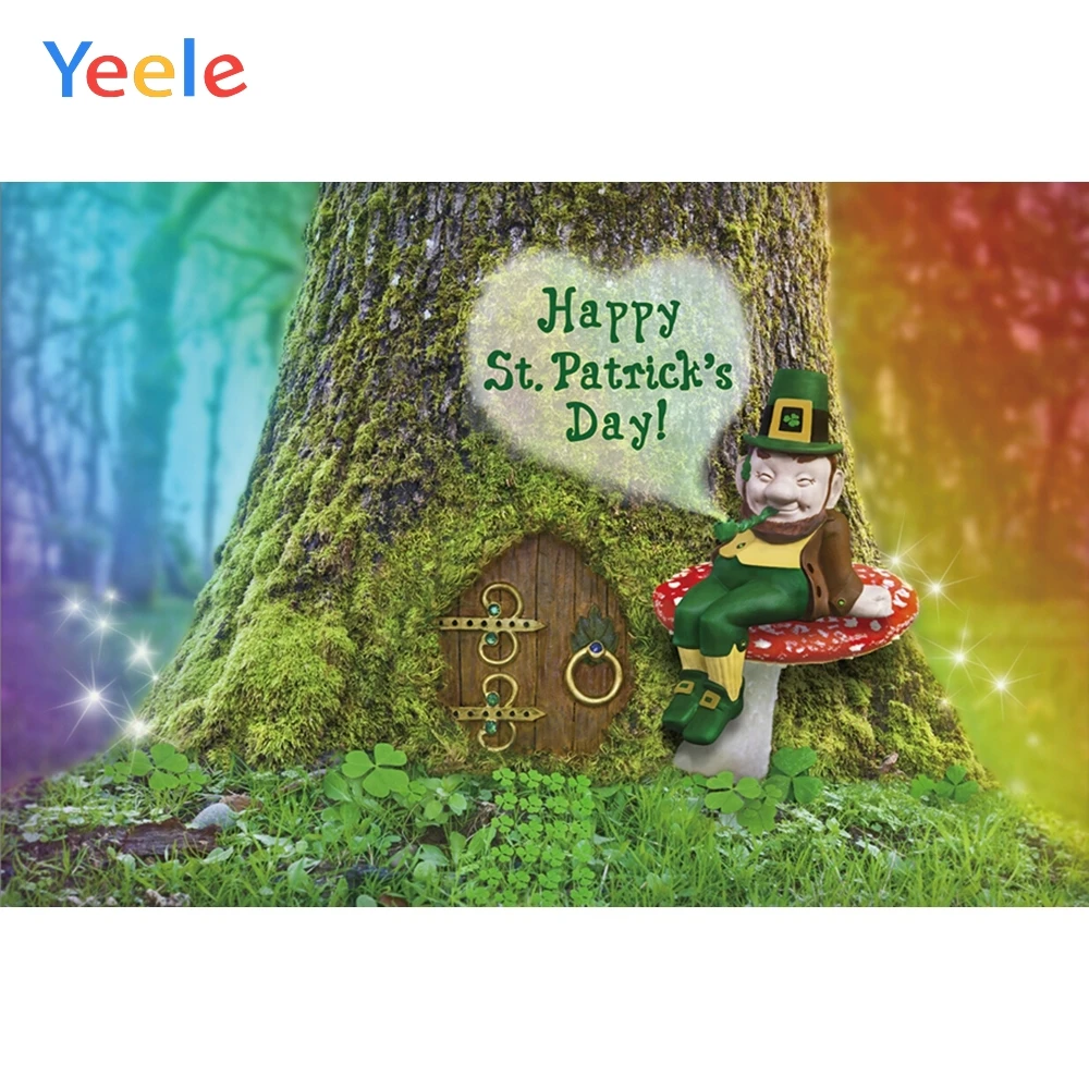 Yeele St. Patrick's Day Photophone Fairy Forest Leprechauns Photophy Backdrops Custom Photographic Backgrounds For Photo Studio |