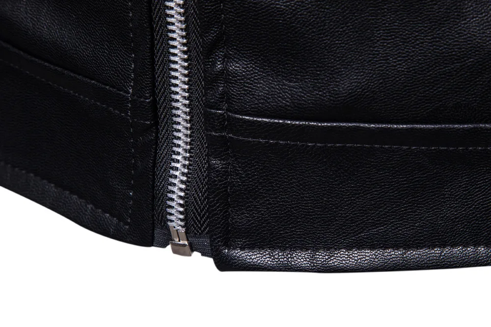 AliExpress, новинка, стильная мужская приталенная повседневная кожаная куртка с вышитыми полосками и стоячим воротником