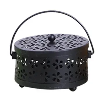 

Hollow out Fireproof Mosquito Coil Box Classical Sandalwood Stove Lightweight Stainless Steel