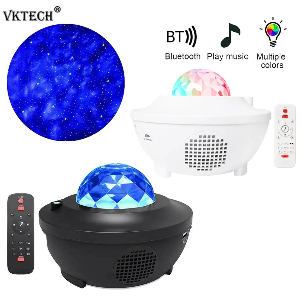Colorful Starry Sky Projector Blueteeth USB Voice Control Music Player LED Night Light USB Charging Projection Lamp Kids Gift