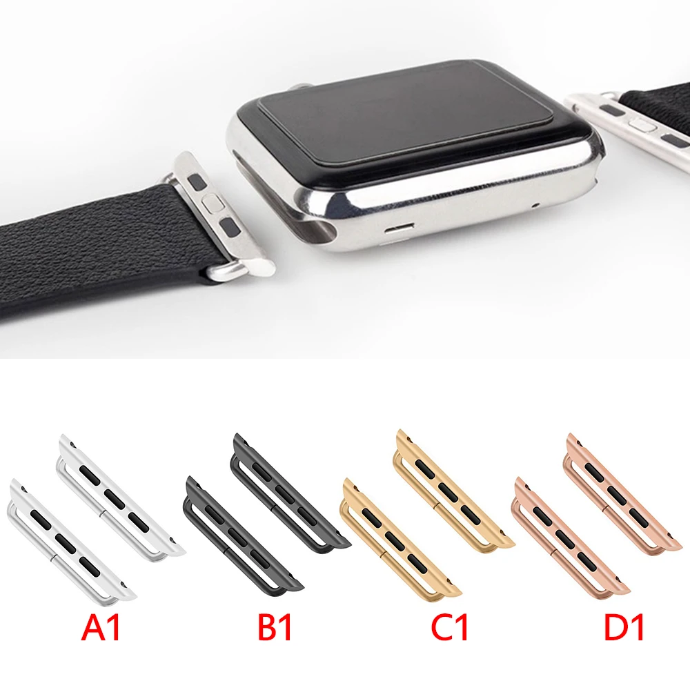 2 шт 38 мм ремешок для часов адаптер из нержавеющей стали для Apple Watch iWatch Металл Серебро 2019 Новый