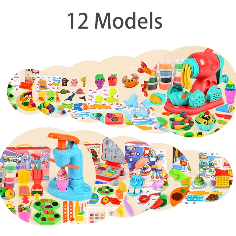 Children DIY Kitchen Pretend Play Clay Toy Plasticine Tool Set Hamburger Noodle Machine Creative Mold Toy For Girl Clay Handmade 5 Children DIY Kitchen Pretend Play Clay Toy Plasticine Tool Set Hamburger Noodle Machine Creative Mold Toy For Girl Clay Handmade 5
