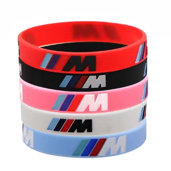 

1pcs Car Bracelets Sport M Power Silicone Wristband Bangle For bmw M Sticker e46 e90 f20 e60 e39 X1 X3 X4 X5 X6 Car accessories