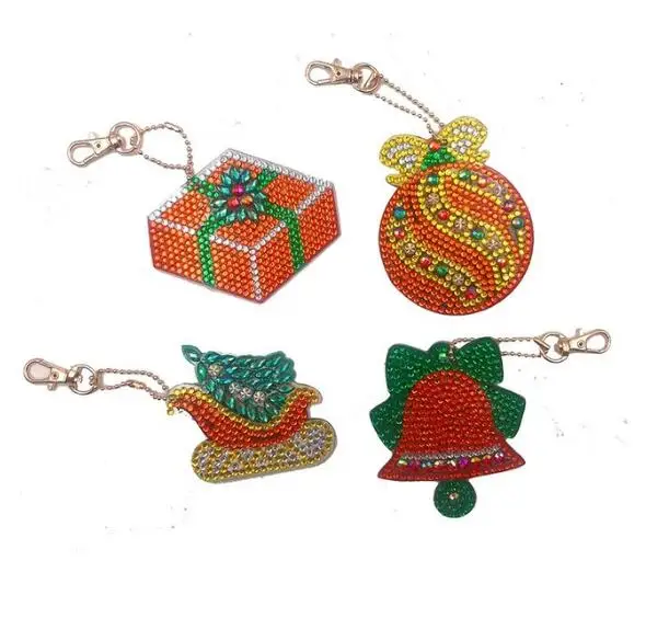 Diamond keychain DIY Полный Дрель Алмаз особенной формы живопись брелки женская сумка кулон ювелирный брелок для ключей Алмазная вышивка крестиком - Цвет: Diamond keychain