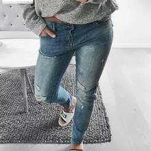 Винтажные женские Роскошные Длинные Джинсы бойфренда с бусинами, повседневные уличные джинсовые брюки, большие размеры, длинные узкие брюки