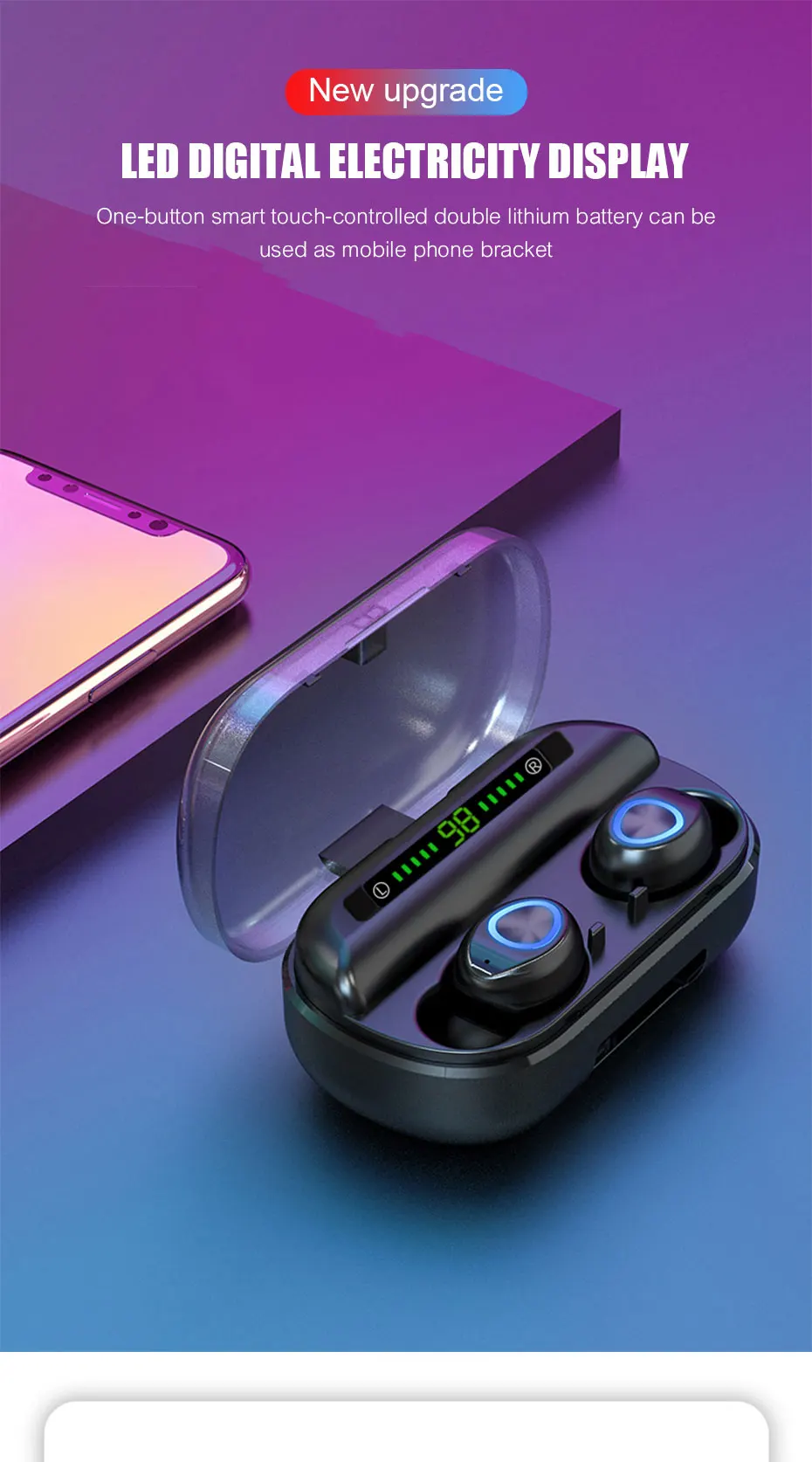 Bluetooth наушники, беспроводные наушники, игровая гарнитура, 5,0 шумоподавление, Tws с зарядным устройством для Iphone, для samsung PK F9