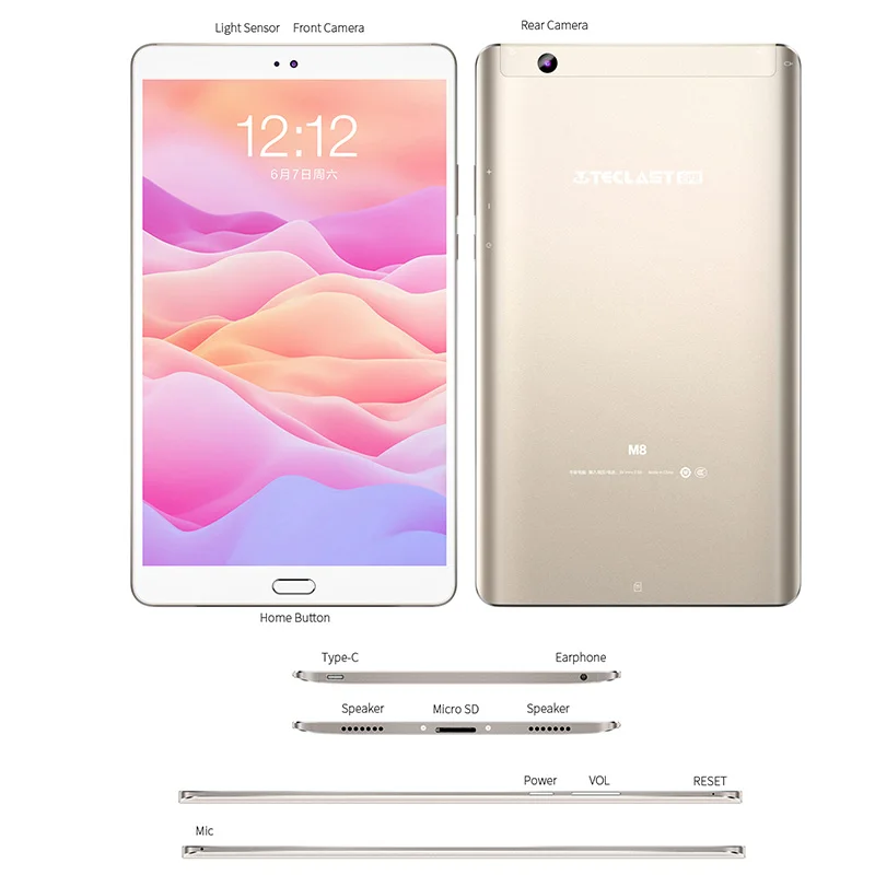  Teclast M8 8.4 inch Android Tablet 2560x1600 Quad Core 4K Video G-Sensor Tablets 3GB RAM 32GB ROM W