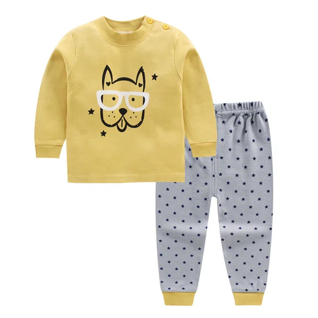 Cartoon Kids Pajamas Sets Cotton Boys Sleepwear Suit Autumn Spring Girls Pajamas Long Sleeve Tops+Pants 2pcs Children Clothing - Цвет: 6