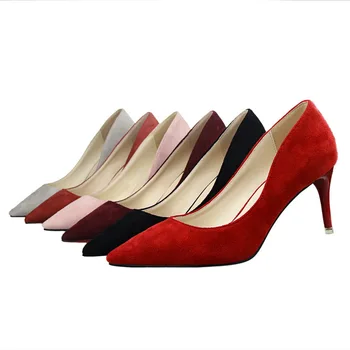 

2020 new Shoes high heels office Lady shoe pointed toe thin heels red pink ladies shoes fashion Female conncise comfortable