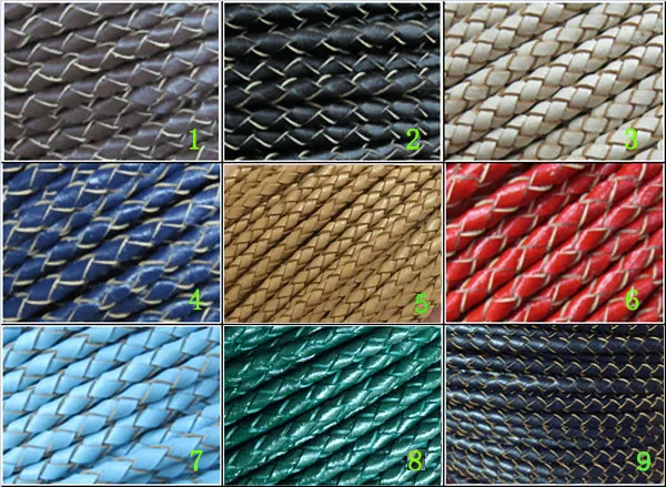 Ожерелье в виде круглой кожаной полосы с плетеным кожаным шнуром 3 мм|3mm braided leather