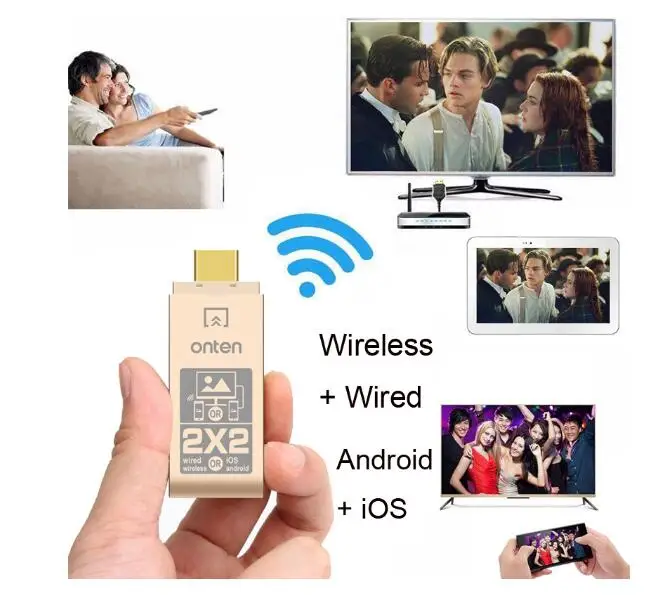 2,4G 1080P двойной режим Android tv Stick беспроводной HDMI Wifi Дисплей ключ Miracast Airplay Зеркало Двойная система для IOS проектор