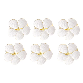 

6 Pcs Flower Napkin Buckle Napkin Ring Napkin Ring, Used for Wedding, Festival, Banquet, Daily Party Decoration