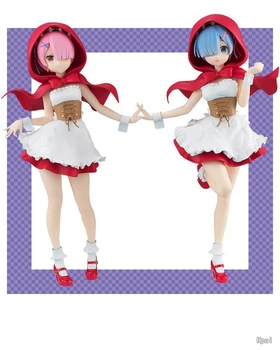 

Re:Zero Kara Hajimeru Isekai Seikatsu Rem / Ram Red Hood Costume SSS Figure Doll Collectible PVC Model Toy