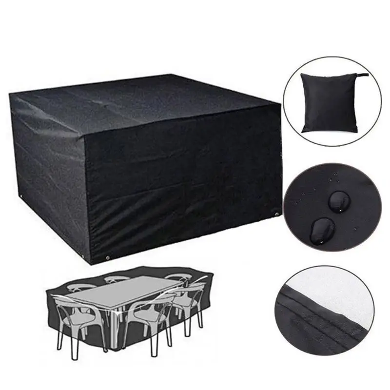 

210D Oxford Furniture Dustproof Cover for Table Rattan Chair Outdoor Waterproof Rain Garden Patio Sofa Protective Cover 9 Sizes