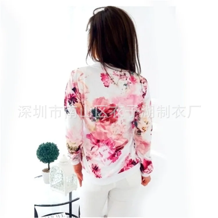 AliExpress, стиль, короткое пальто с цветочным рисунком, куртка, топы W987