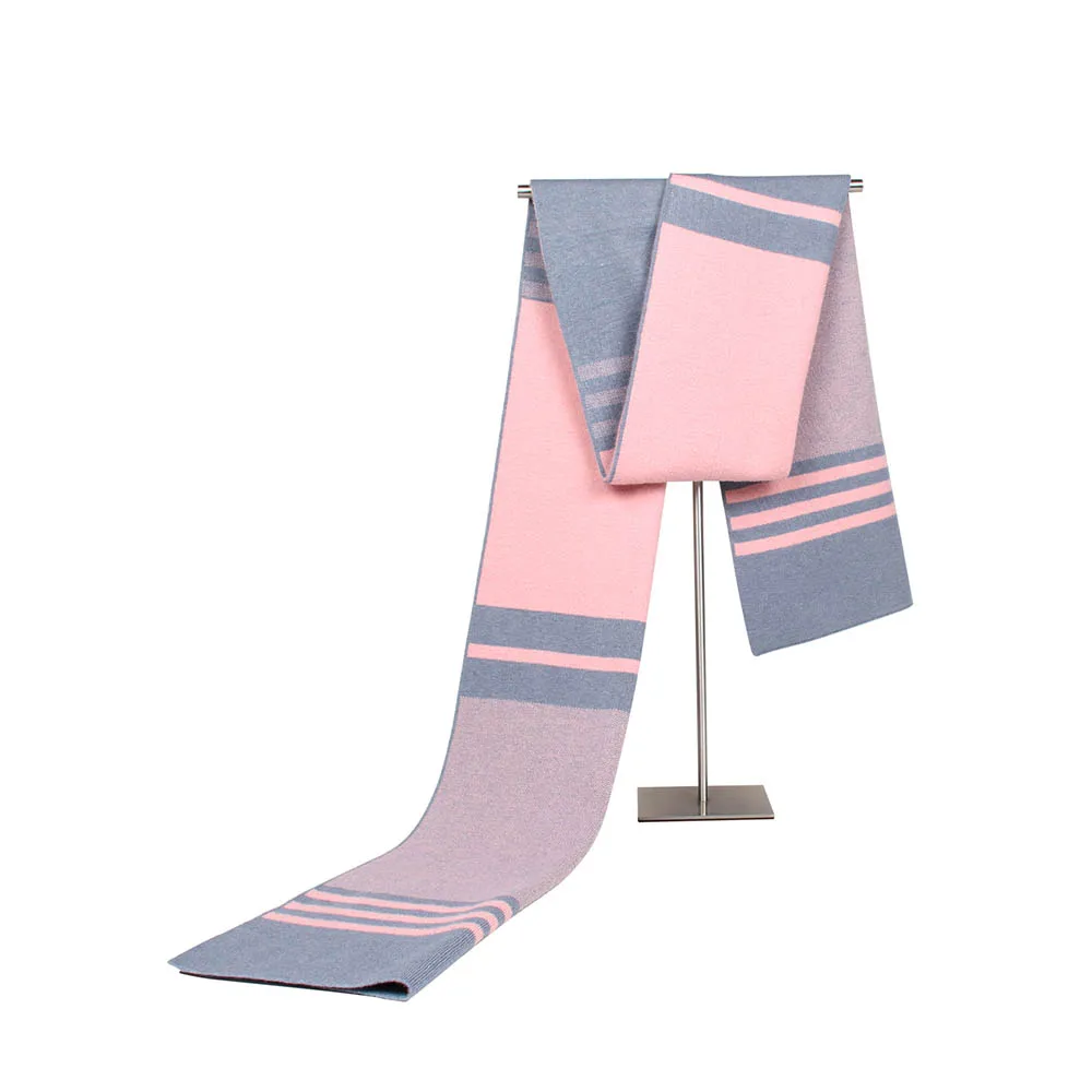 Pink Men Scarf FS Winter Mens Scarf Cashmere Classic Business Pink Pashmina Shawls Long Soft Male Neck Wraps Foulard Homme - Цвет: Pink Men Scarf