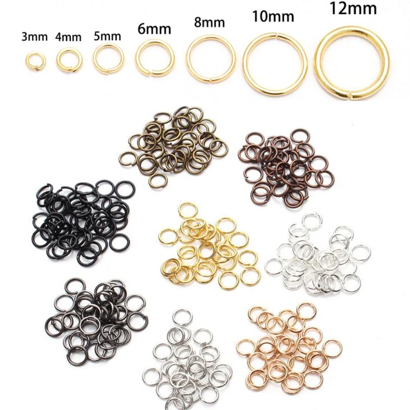 

200pcs 3 4 5 6 8 10 12 14 16 mm Jump Rings Silver Split Rings Connectors For Diy Jewelry Finding Making Accessories Supplies