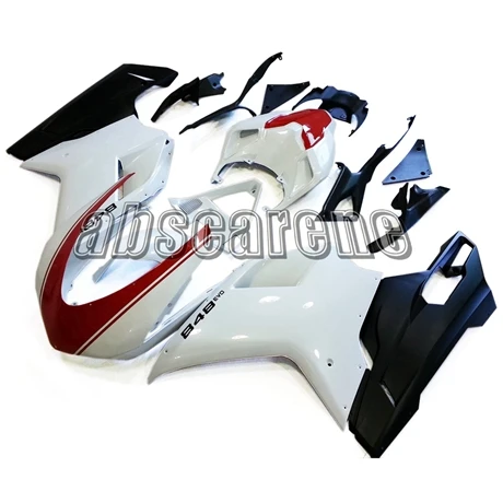 Полный обтекатель для поездок на мотоцикле Ducati 1098 848 1198 2007 2008 2009 2010 2011 2012 1098 848 1198 07-12 ABS Кузов белый красные, черные ниже