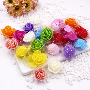 

3.5cm Simulation with Yarn Foam PE Rose Flower Handmade Decorative Flower Wreath with Flower Rose DIY Artificial Flower