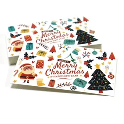 Carte arbre de noël rouge et vert, cadeau UU, 50 pièces/paquet, "joyeux noël", joyeux nouvel an, papier fait à la main avec amour, papeterie 