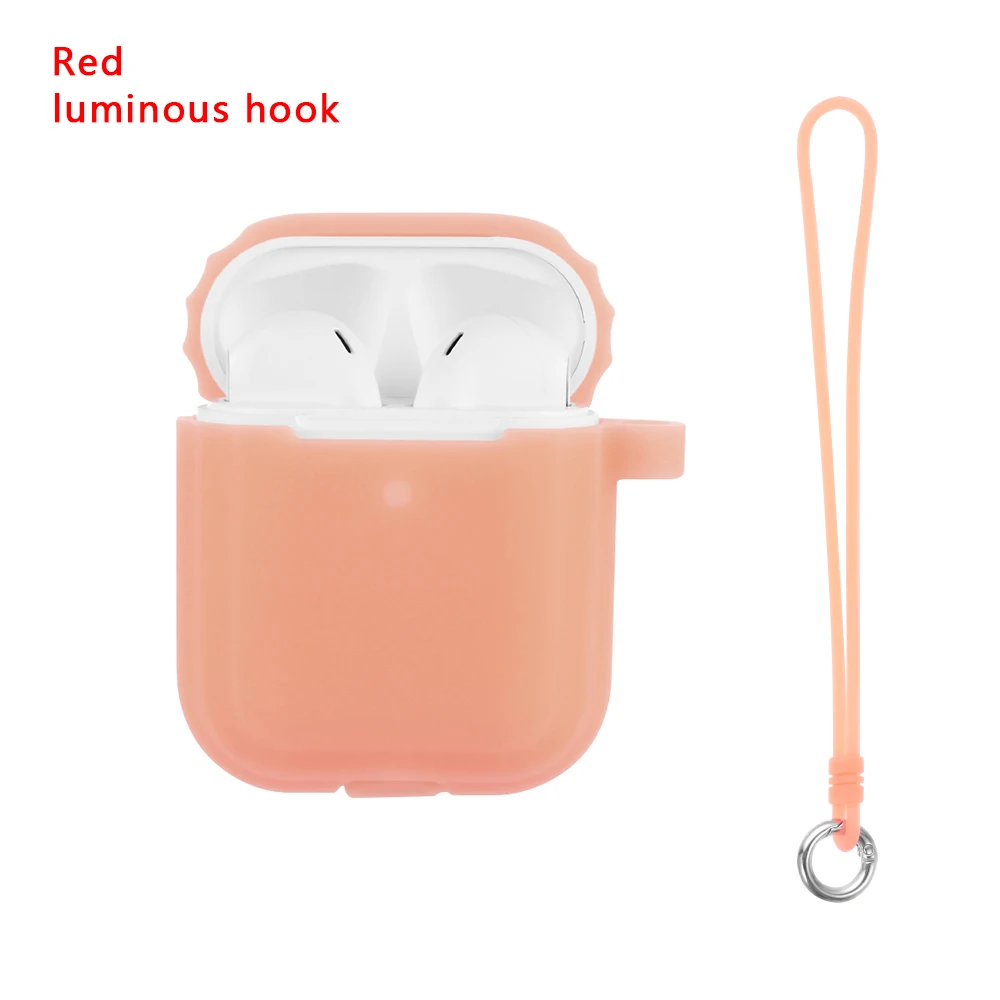 luminous hook-r Модный светящийся силиконовый чехол с защитой от царапин для наушников чехол с крючками для Airpods зарядная коробка - Цвет: luminous hook-r