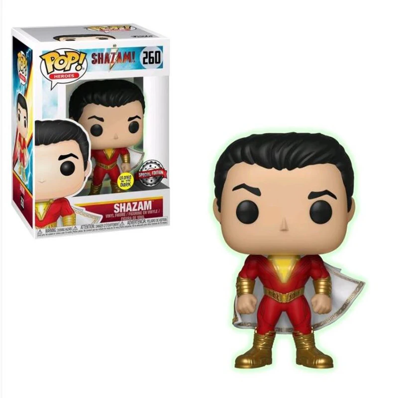 FUNKO POP DC Movie Super Hero SHAZAM 260# виниловые фигурки Коллекция Модель игрушки для рождественских подарков