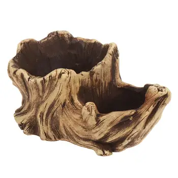 

1 Pc Cement Flowerpot Double Compartments Flowerpot Decors for Desktop