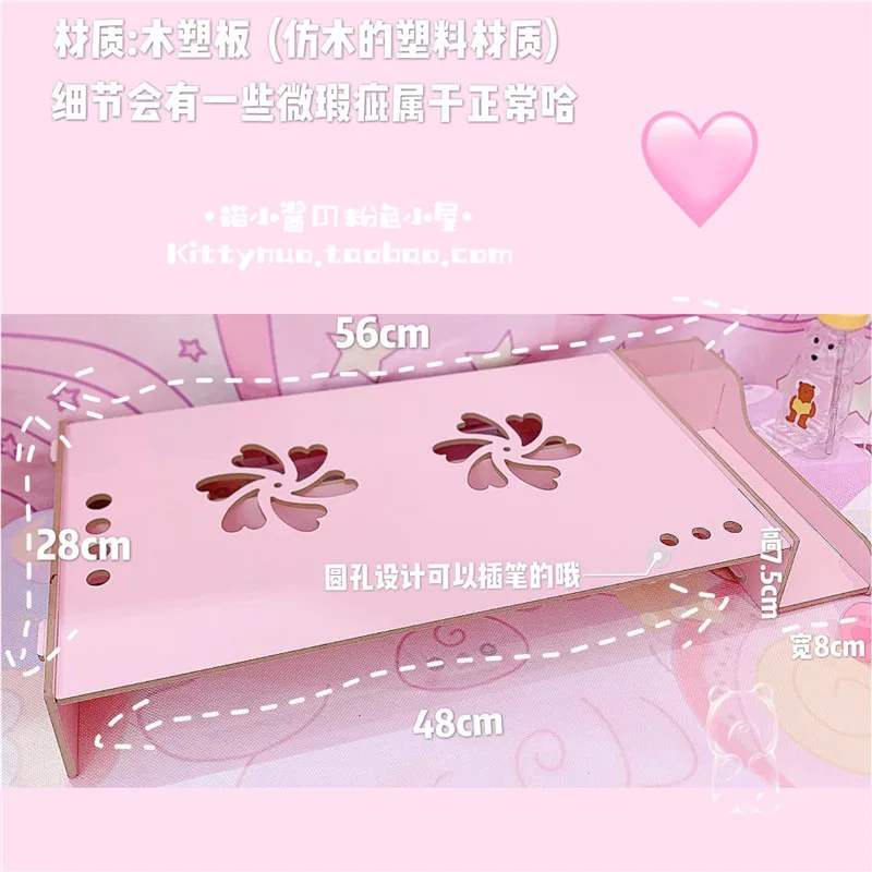  1Pc Wooden Rack Shelf Dormitory Bed laptop stand Two Flowers Book Reading laptop table
