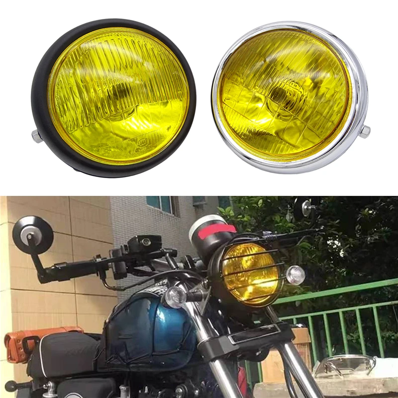 

New Headlight Motorcycle Accessories Refitting Retro Lamp Retro Black Shell Front For CG125 Modification Retro Lamp