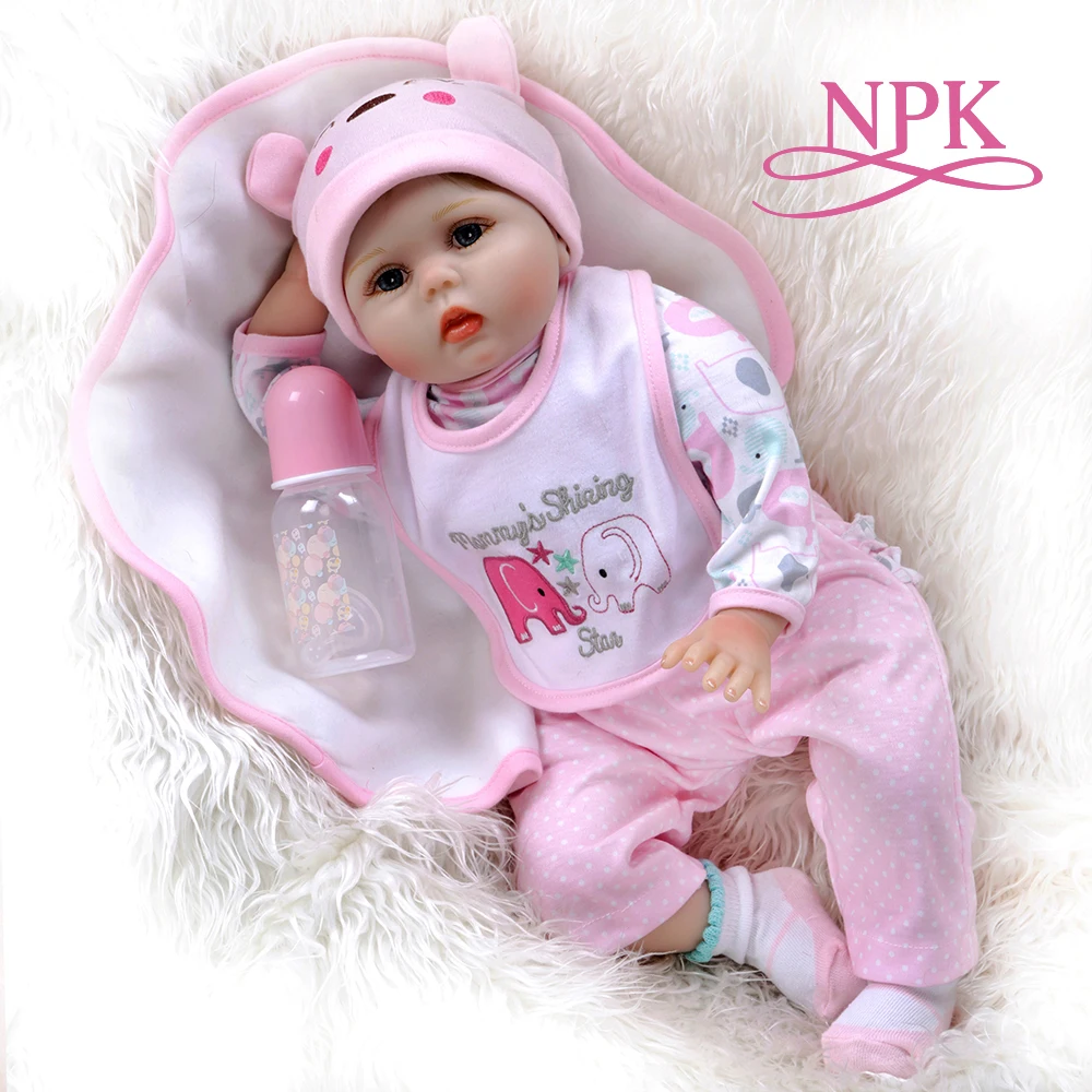 NPK 55 см Реалистичная Милая кукла bebe Кукла reborn baby мягкое Сенсорное утяжеленное