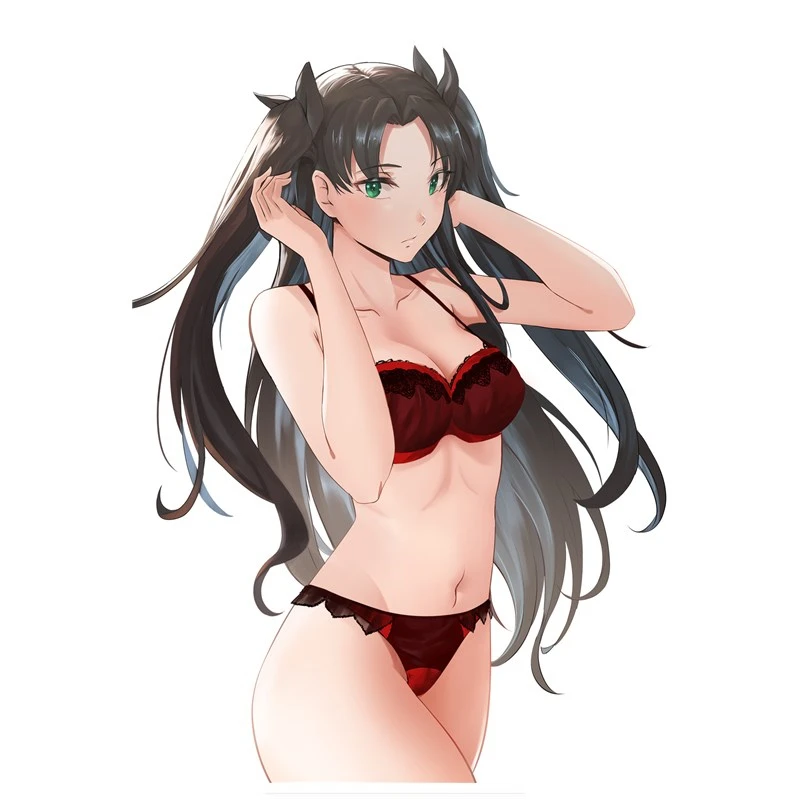Super Sexy Car Styling Cute Beauty Cartoon Tohsaka Rin Waifu Anime JDM Window Decal Fate Stay Night Vinyl Girl  Car Stickers