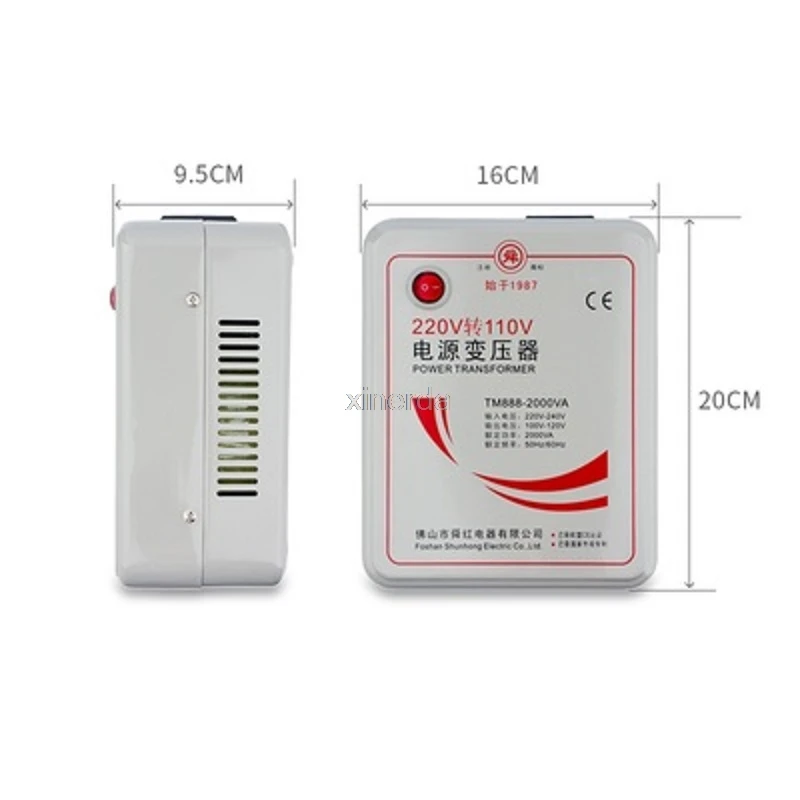 Новое поступление TM888-2000VA 2000 Вт высокомощный трансформатор 220 в поворот 110 В до 220 В бытовая техника преобразователь напряжения 50 Гц/60 Гц 2000ва