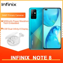 Infinix nota 8 versão global 6gb 128gb smartphone 6.95 hd hd hd + display 5200mah bateria 18w carga rápida núcleo helicoidal g80 octa