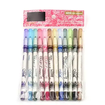 

12 Pcs Professional Cosmetic Makeup Eyeliner Eye / Liner Pencil Lip Set Glitter T5R8