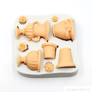 

Flower Pot Silicone Mold Garden Silicone Cake Mold Fondant Mold Chocolate Mold Cake Decorating Tools Sugarcraft Flower Cake Mold