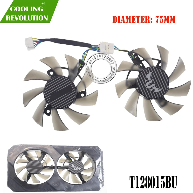 Кулер T128015BU FD8015U12D 6Pin RTX 2060 GTX1660 Ti для ASUS GTX 1660 1660Ti TUF GAMING OC RTX2060 охлаждающий