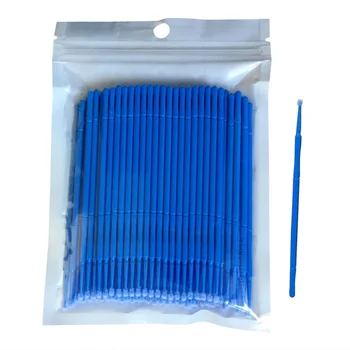 

100pcs Disposable Micro Applicator Brushes Eyelash Extension Cotton Swab Eyelash Micro Brush Wands Makeup Tools Size M (Pink)