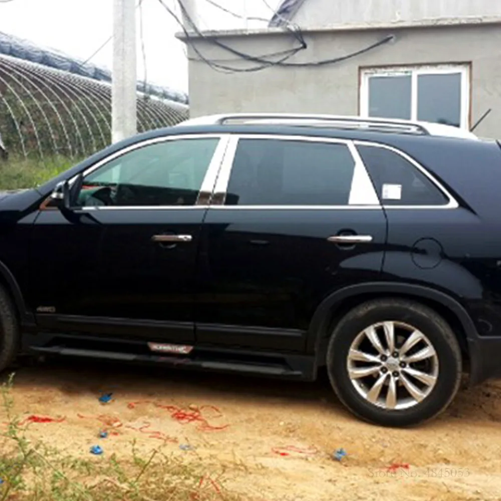 AITWATT для Kia Sorento 2009 до 2013 Центральная колонна из нержавеющей стали B+ C отделочные накладки на окна украшения автомобиля Стайлинг 6 шт./компл